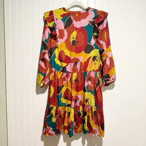 Marine Layer Elise Mini Dress Abstract Floral Size Large - Picture 8 of 8